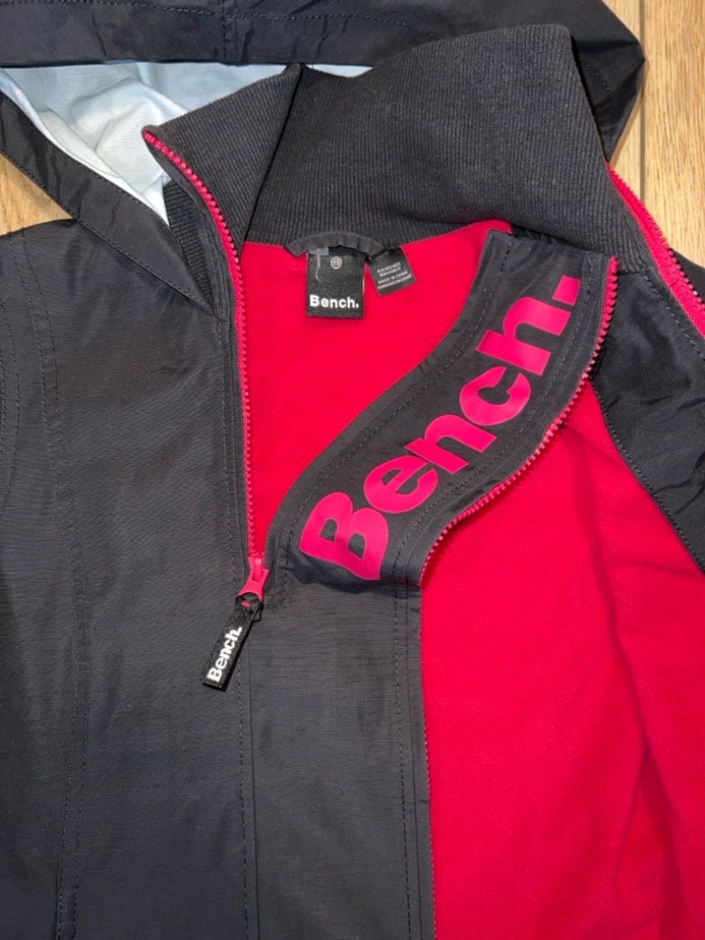 Bench Black Double Zip Hooded Rain Jacket - Picture 8 of 16